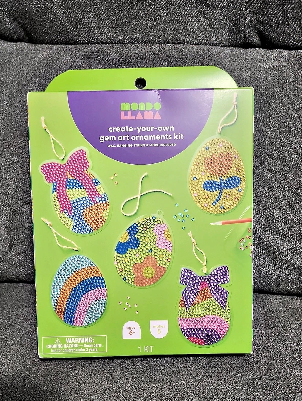 Mondo Llama Create-Your-Own Gem Art Ornaments Kit NWT